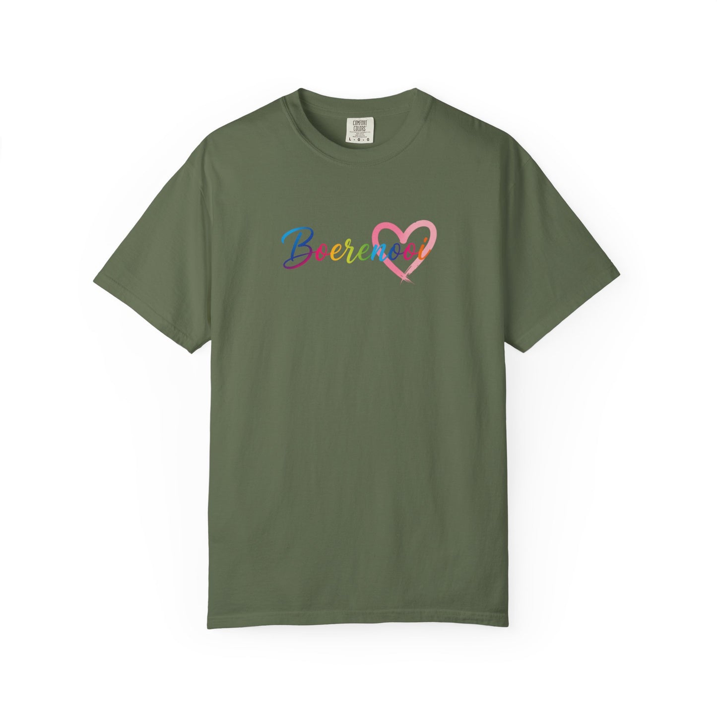 Boerenooi Rainbow Script T-Shirt with Heart Graphic