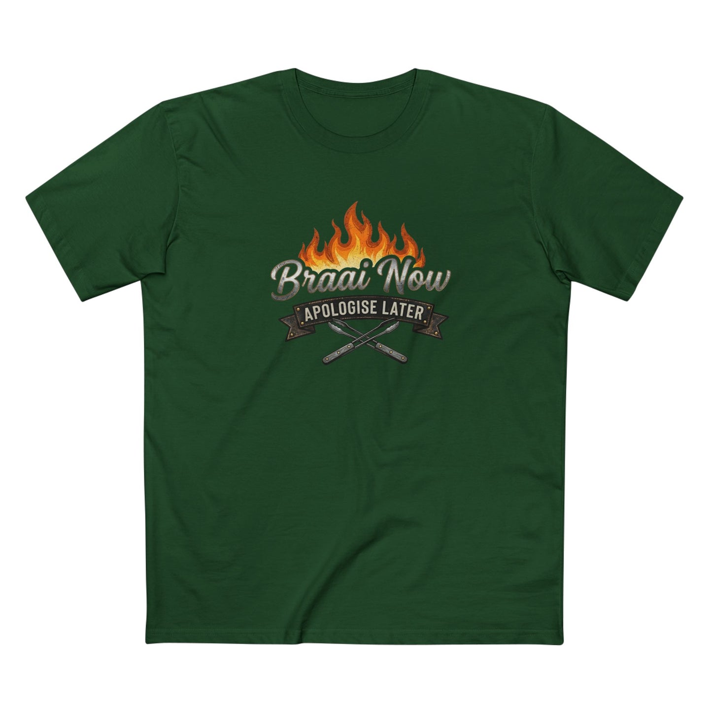 Braai Now Apologise Later T-Shirt —