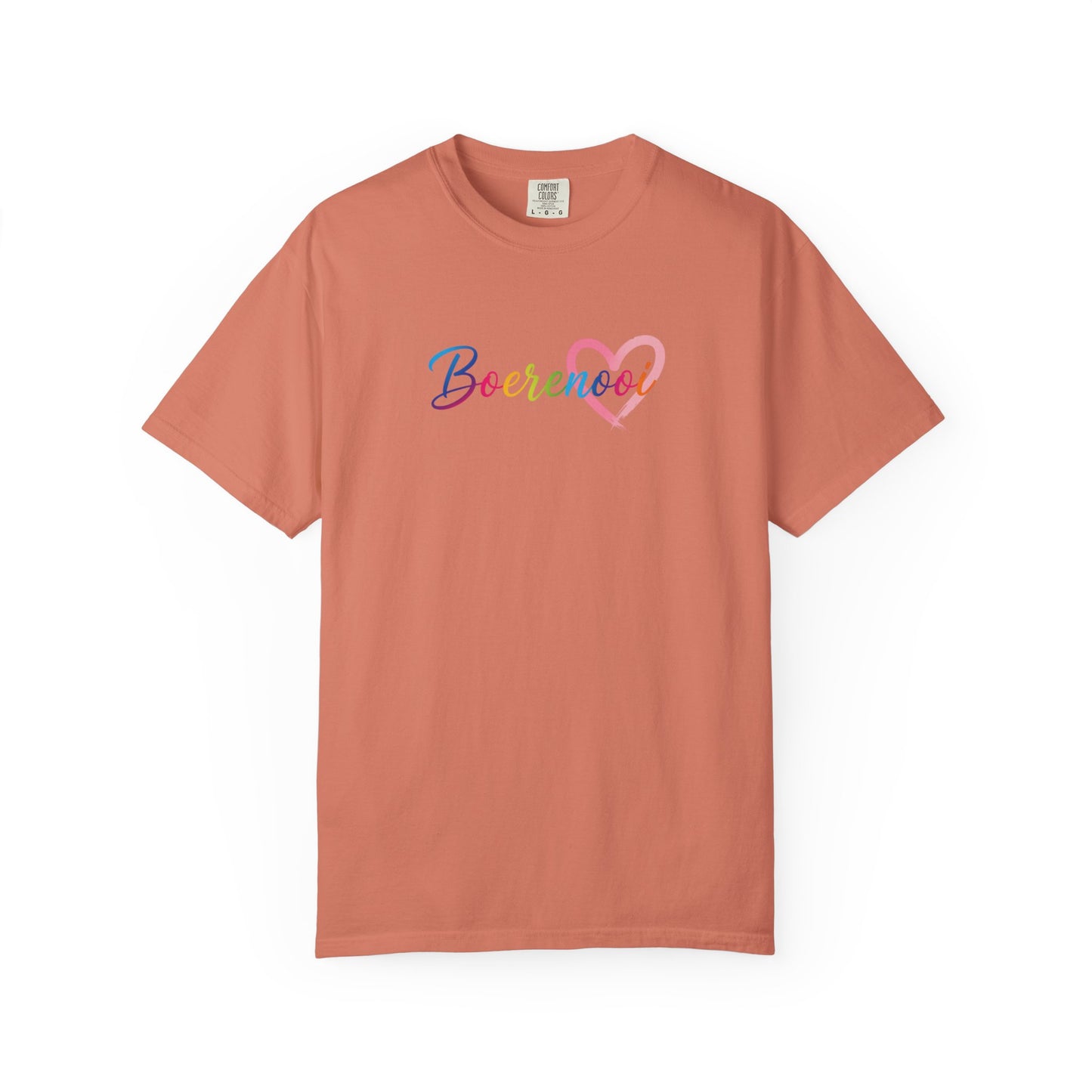 Boerenooi Rainbow Script T-Shirt with Heart Graphic