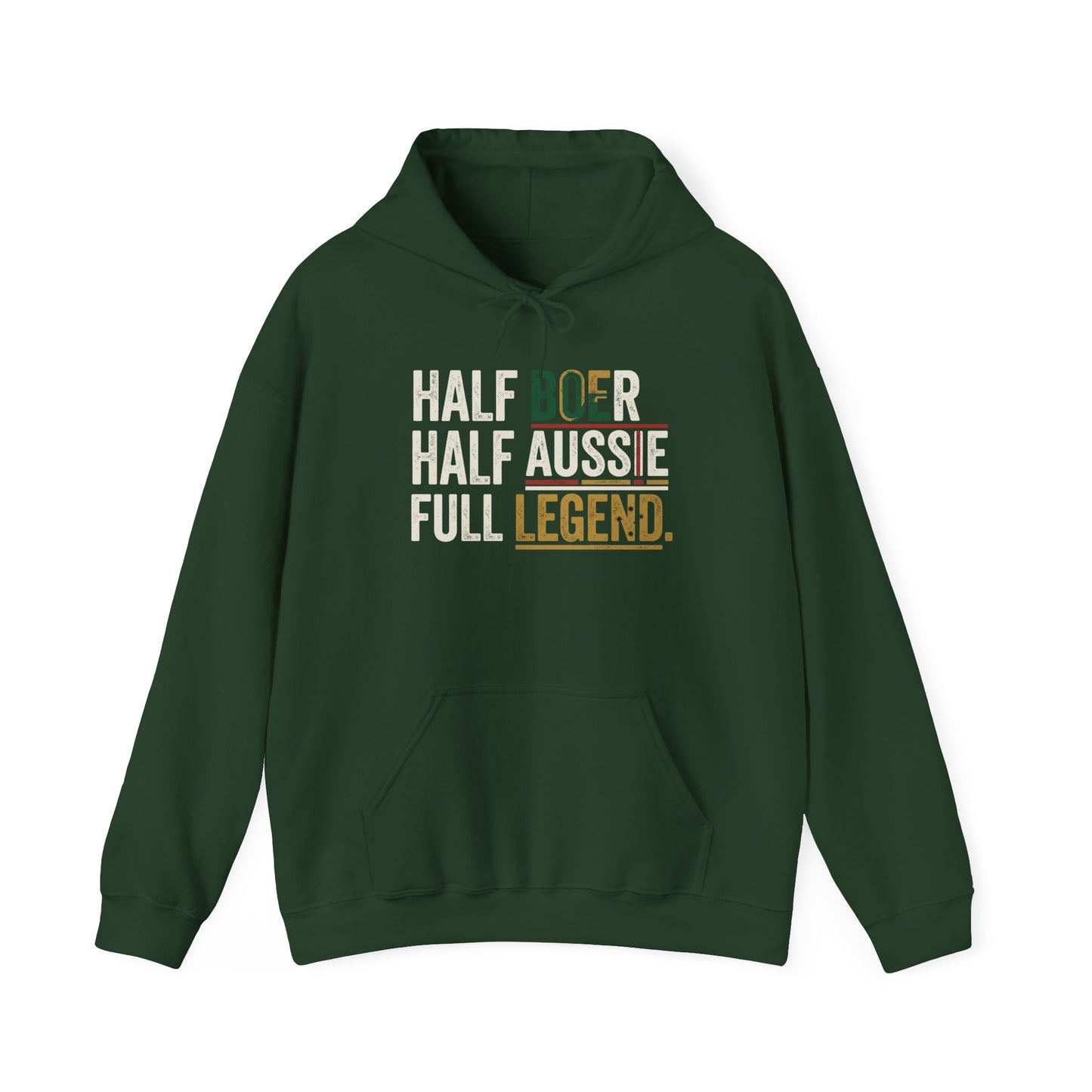 Half Boer Half Aussie Full Legend Hoodie – Australian Boer Pride Hoodie White Writing