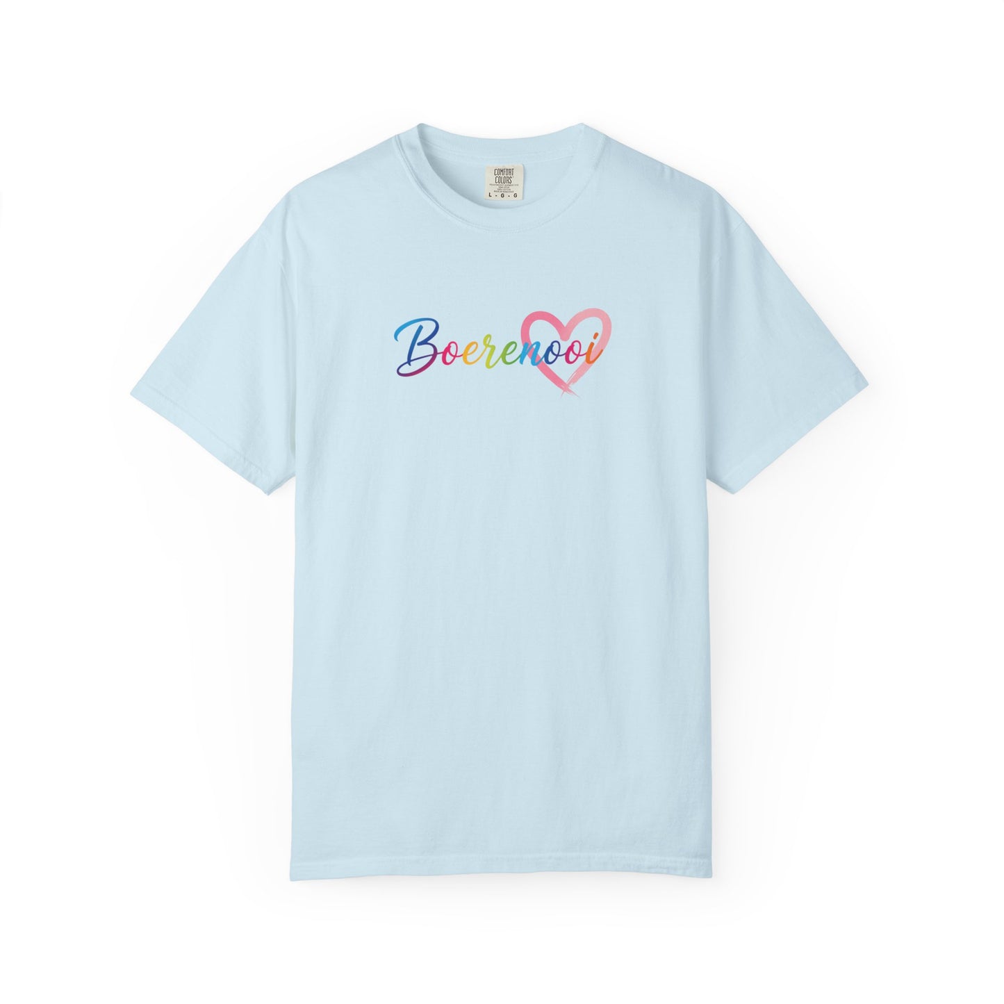 Boerenooi Rainbow Script T-Shirt with Heart Graphic