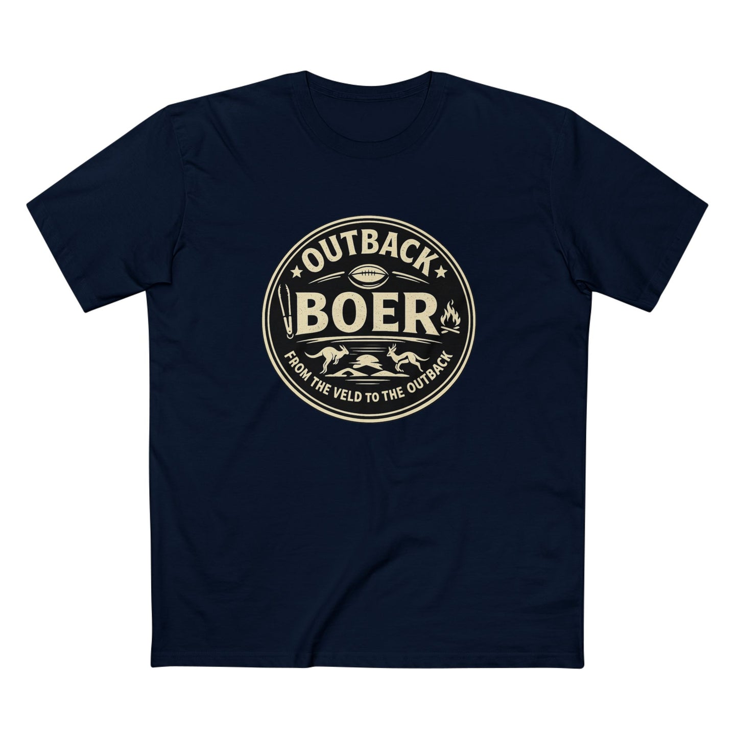 Outback Boer Vintage Badge T-Shirt — From the Veld to the Outback