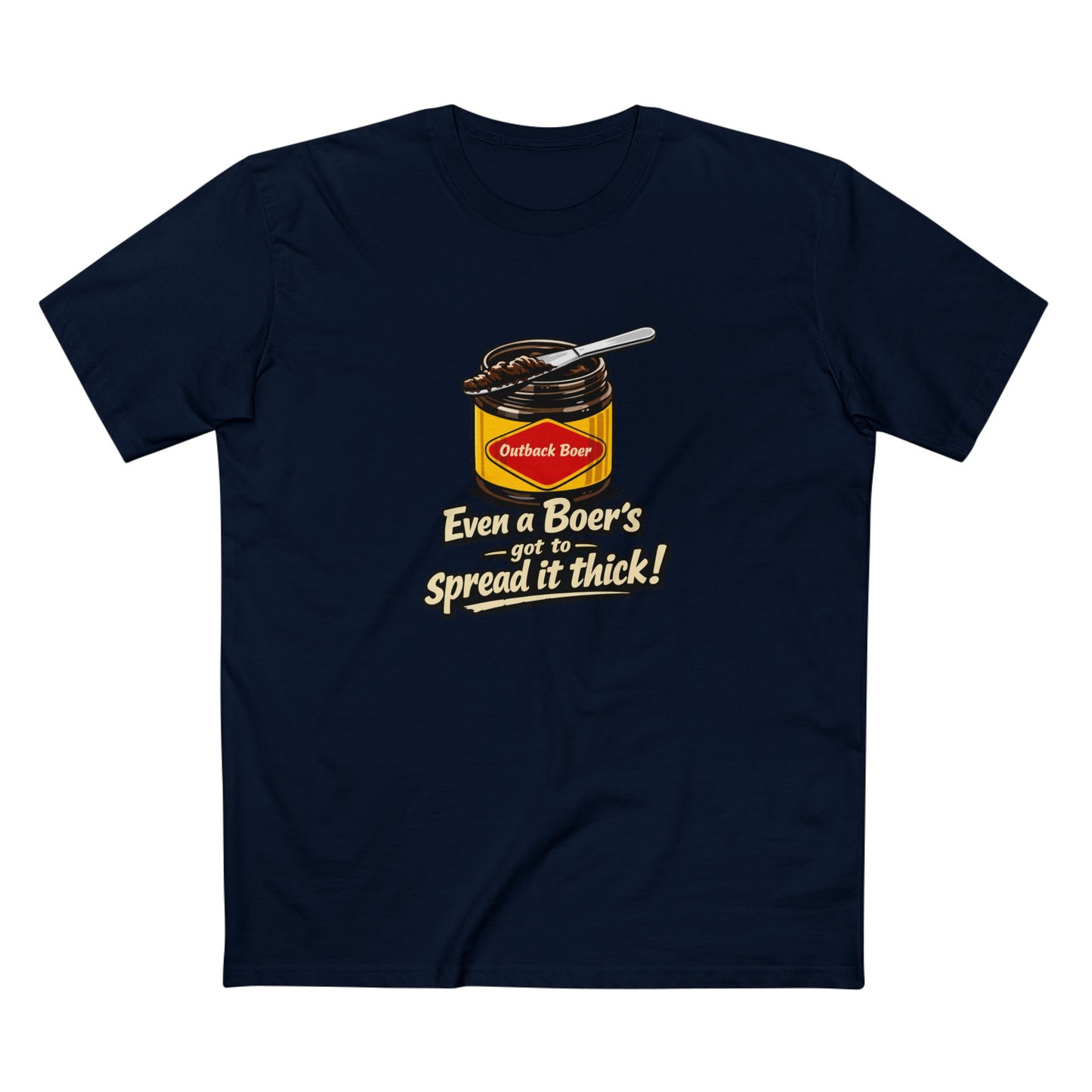Jam Jar Tee — "Even a Boer’s got to Spread it Thick!" Graphic T‑Shirt