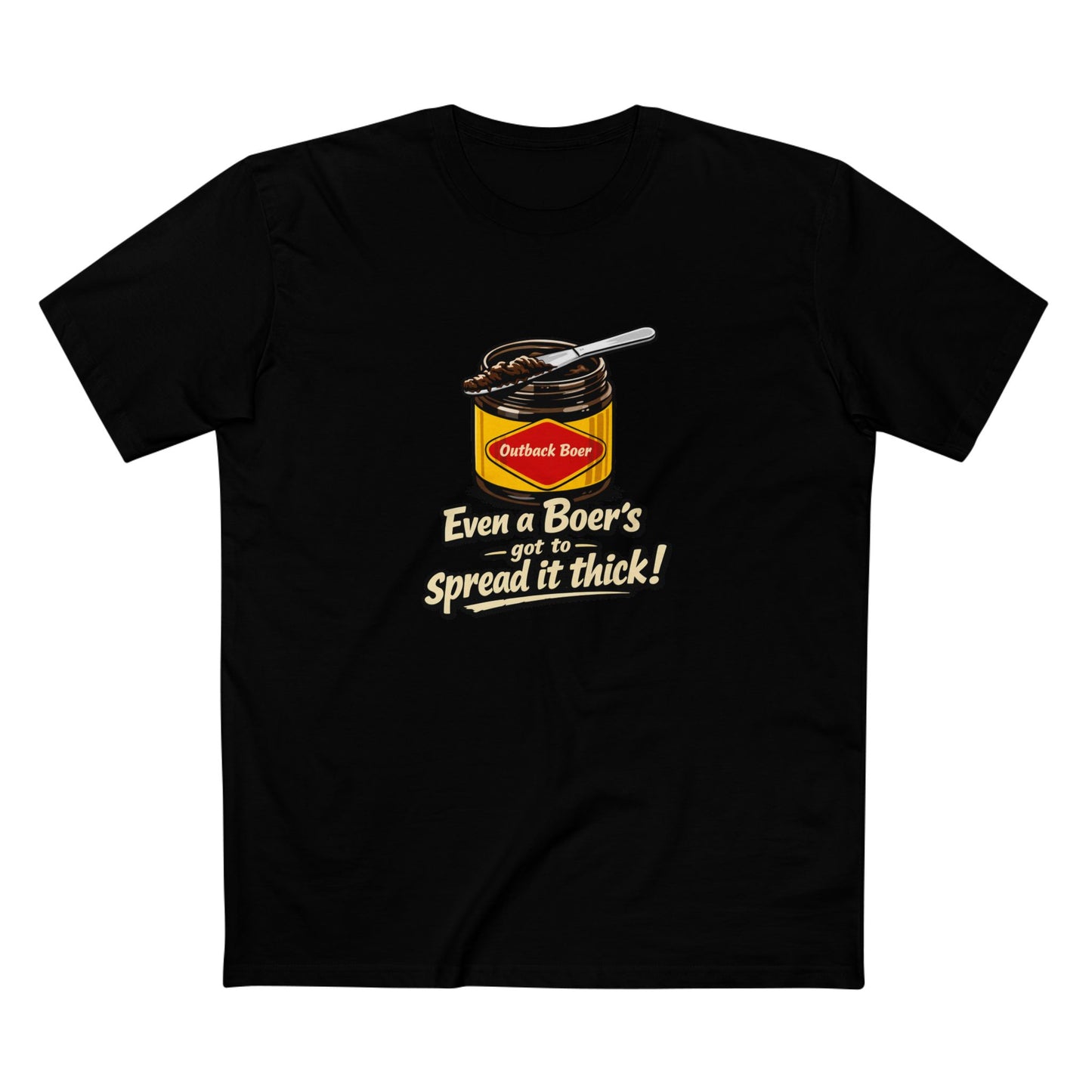 Jam Jar Tee — "Even a Boer’s got to Spread it Thick!" Graphic T‑Shirt