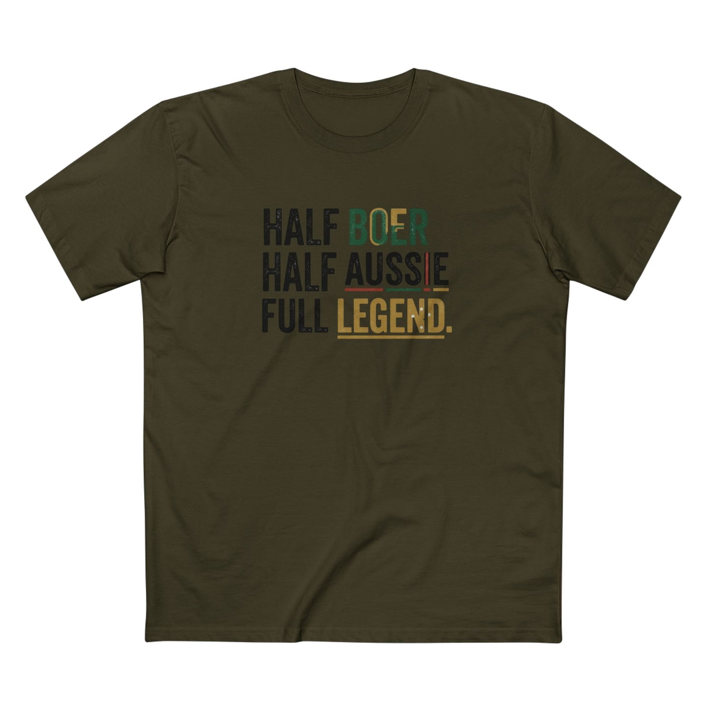 Half Boer Half Aussie Full Legend T-Shirt — Patriotic South African Australian Pride Tee