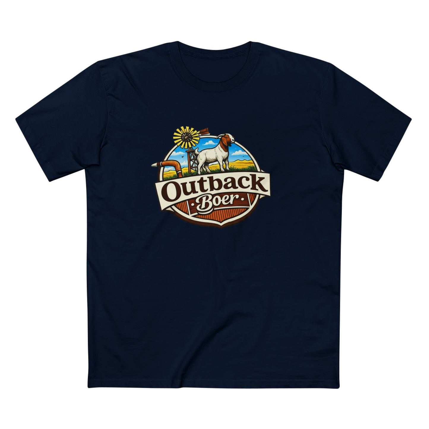 Outback Boer T-Shirt — Rustic Goat Farm Logo Tee