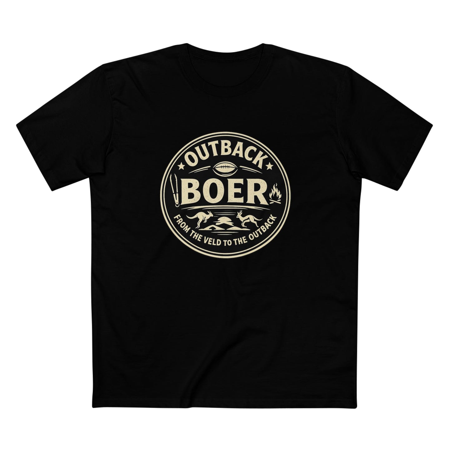 Outback Boer Vintage Badge T-Shirt — From the Veld to the Outback