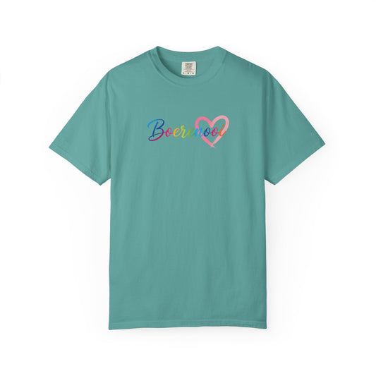 Boerenooi Rainbow Script T-Shirt with Heart Graphic