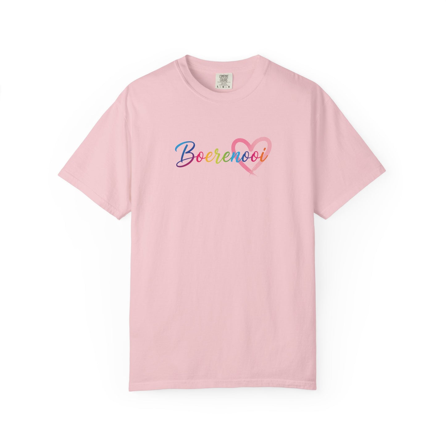 Boerenooi Rainbow Script T-Shirt with Heart Graphic