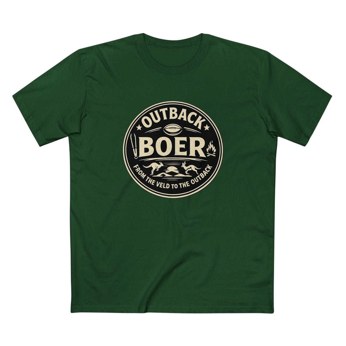 Outback Boer Vintage Badge T-Shirt — From the Veld to the Outback
