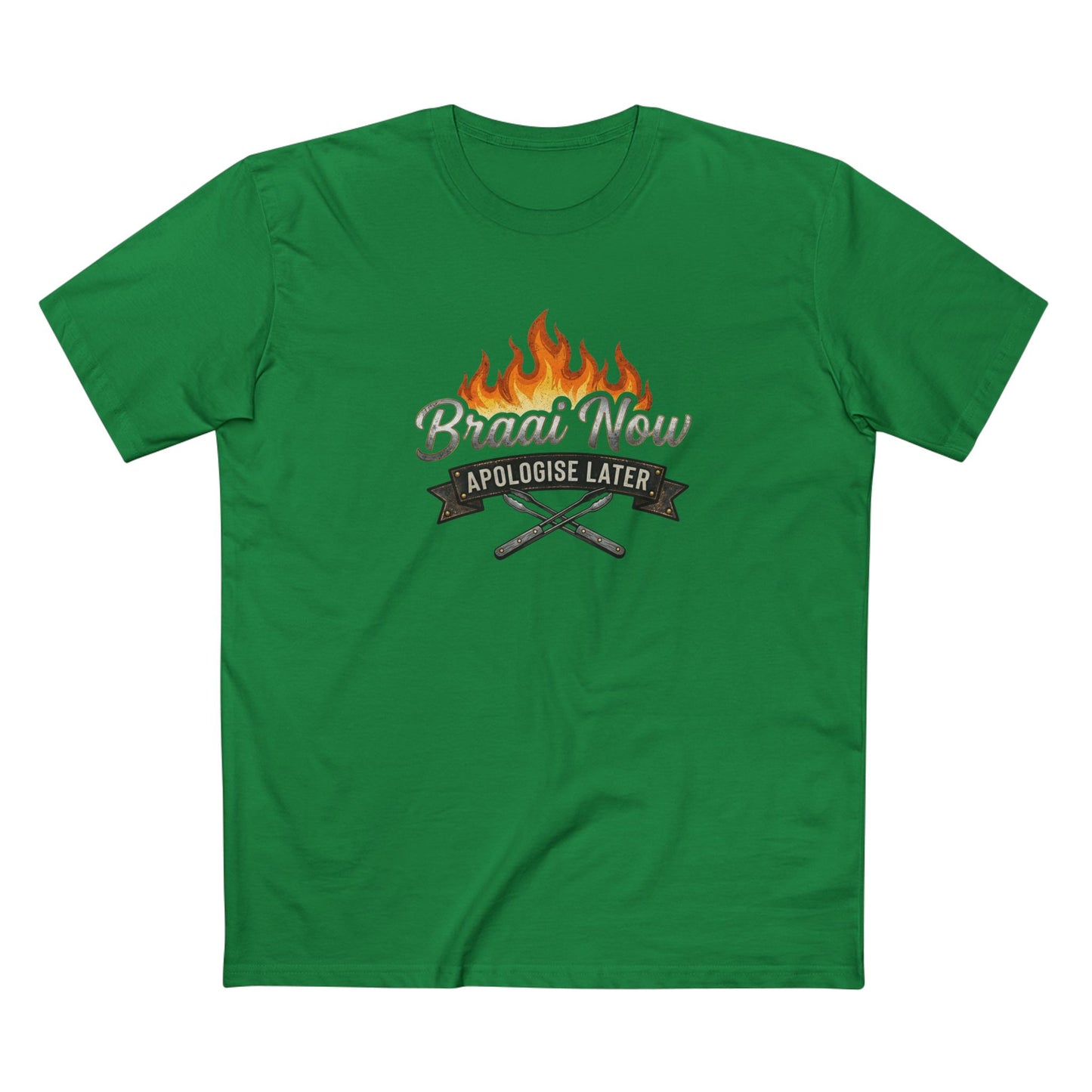 Braai Now Apologise Later T-Shirt —