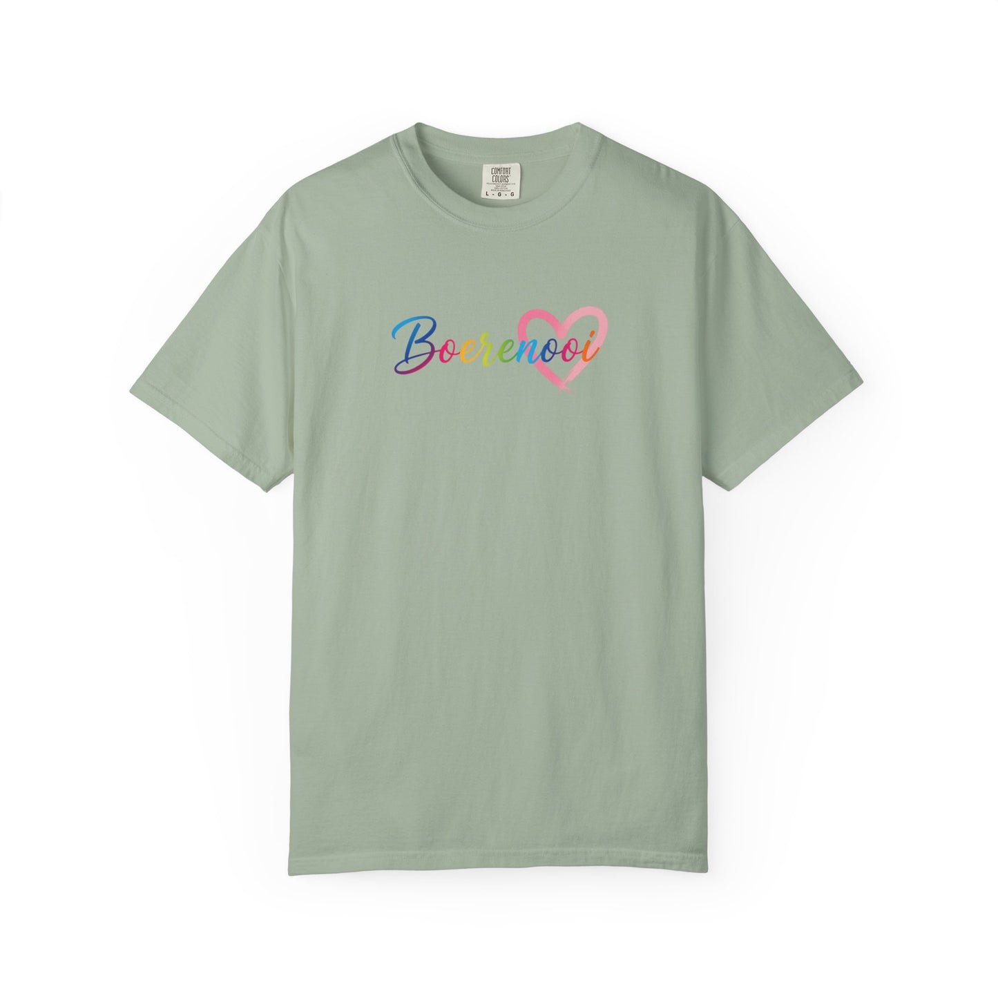 Boerenooi Rainbow Script T-Shirt with Heart Graphic