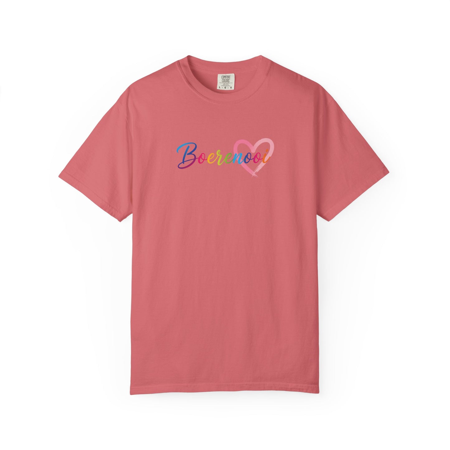 Boerenooi Rainbow Script T-Shirt with Heart Graphic