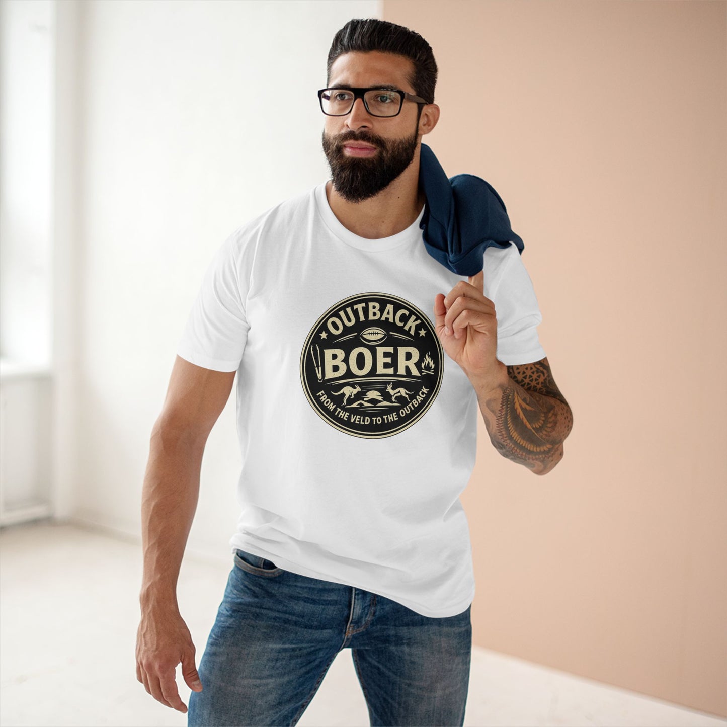 Outback Boer Vintage Badge T-Shirt — From the Veld to the Outback