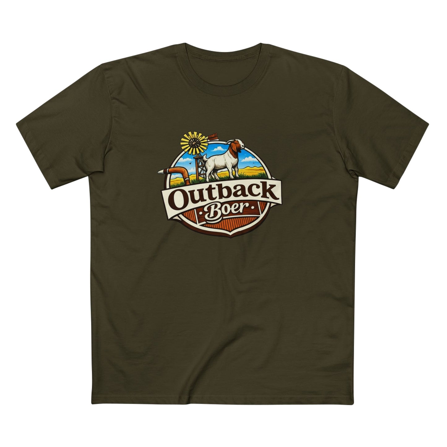 Outback Boer T-Shirt — Rustic Goat Farm Logo Tee