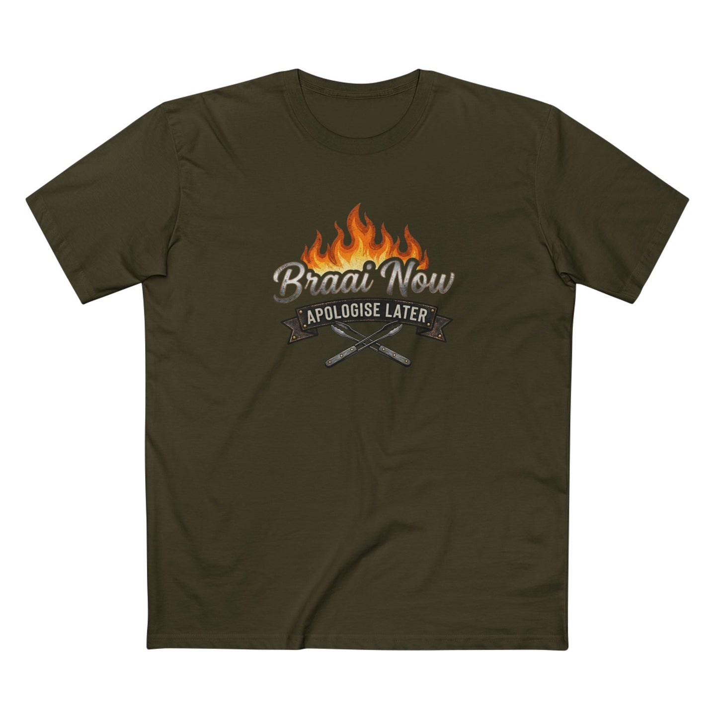 Braai Now Apologise Later T-Shirt —