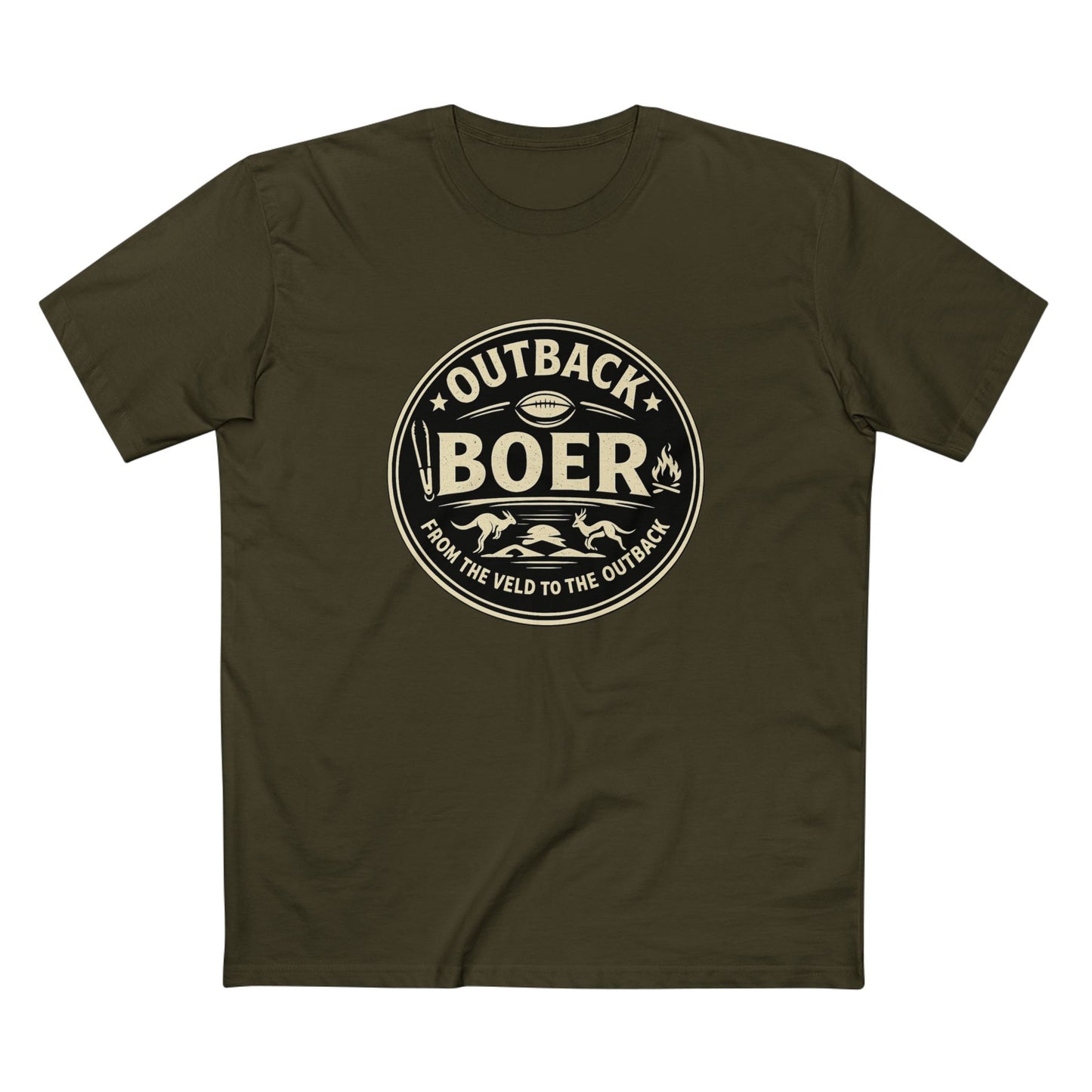 Outback Boer Vintage Badge T-Shirt — From the Veld to the Outback