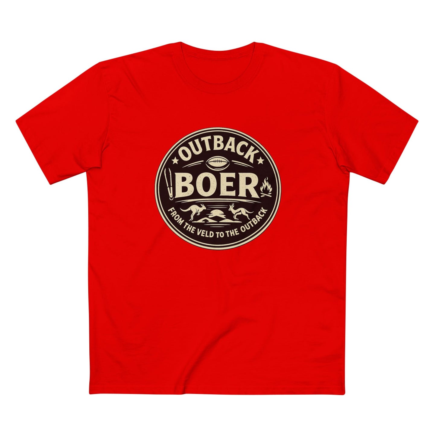 Outback Boer Vintage Badge T-Shirt — From the Veld to the Outback