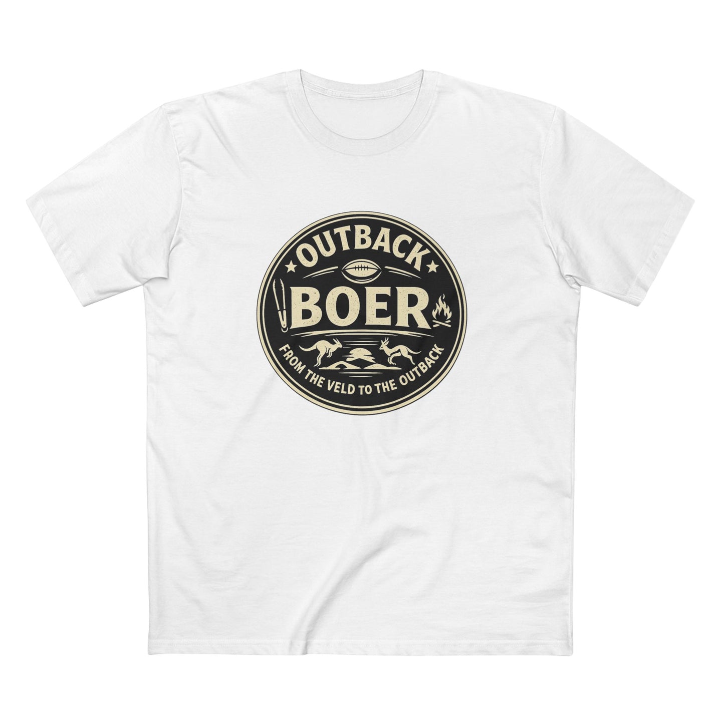 Outback Boer Vintage Badge T-Shirt — From the Veld to the Outback