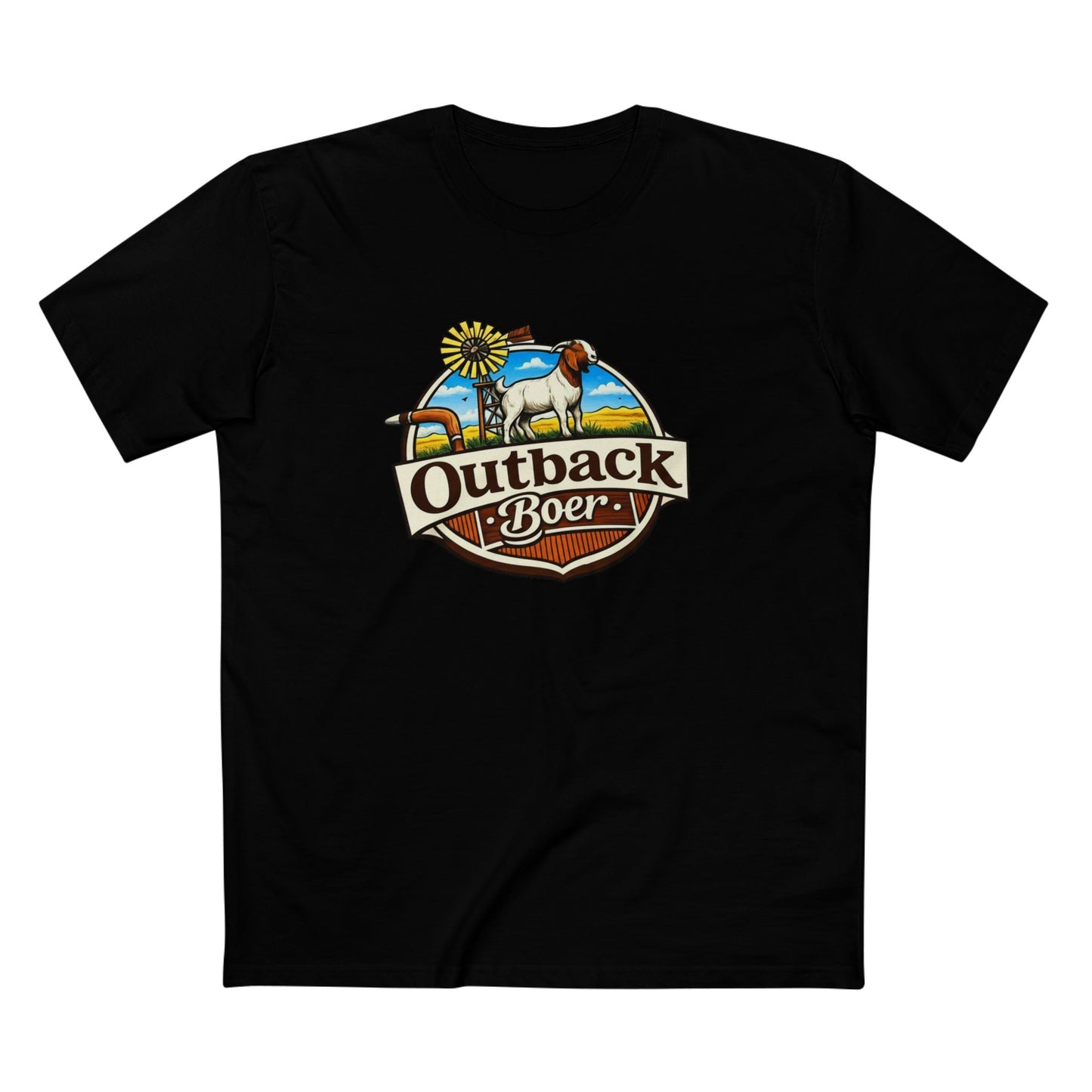 Outback Boer T-Shirt — Rustic Goat Farm Logo Tee