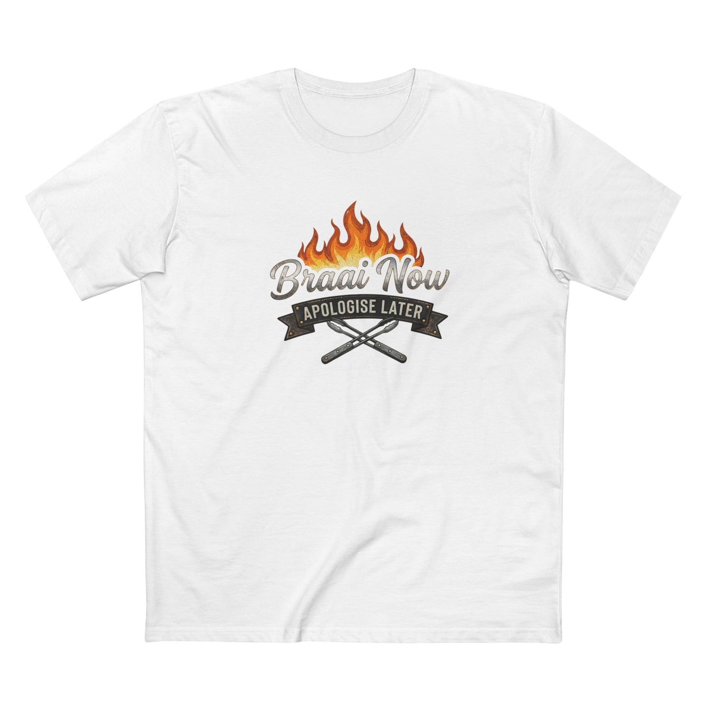 Braai Now Apologise Later T-Shirt —