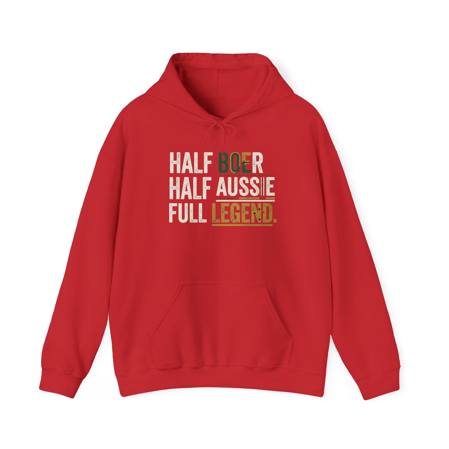 Half Boer Half Aussie Full Legend Hoodie – Australian Boer Pride Hoodie White Writing