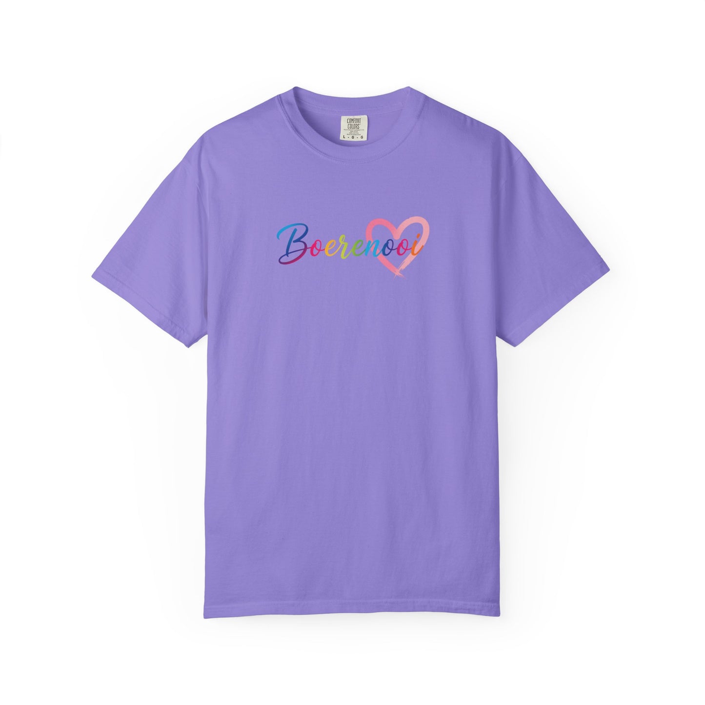 Boerenooi Rainbow Script T-Shirt with Heart Graphic