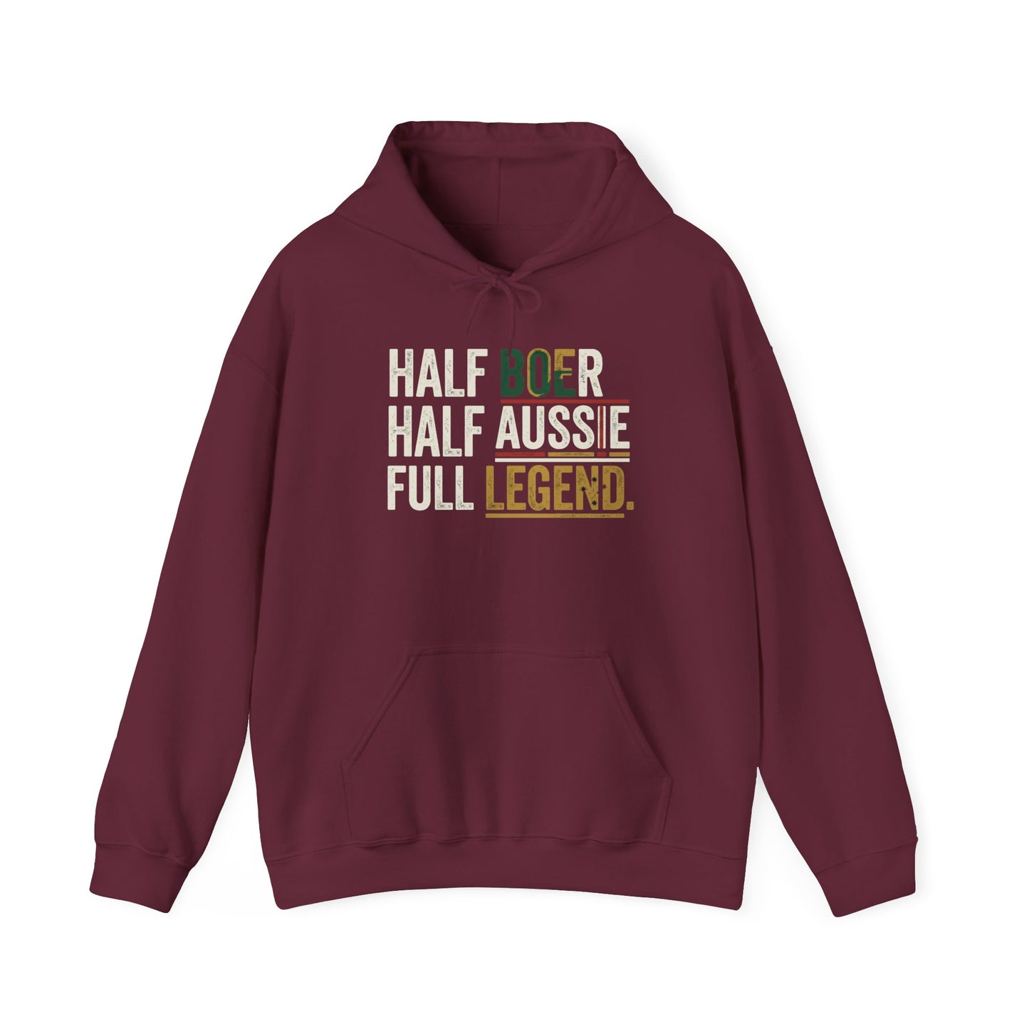 Half Boer Half Aussie Full Legend Hoodie – Australian Boer Pride Hoodie White Writing