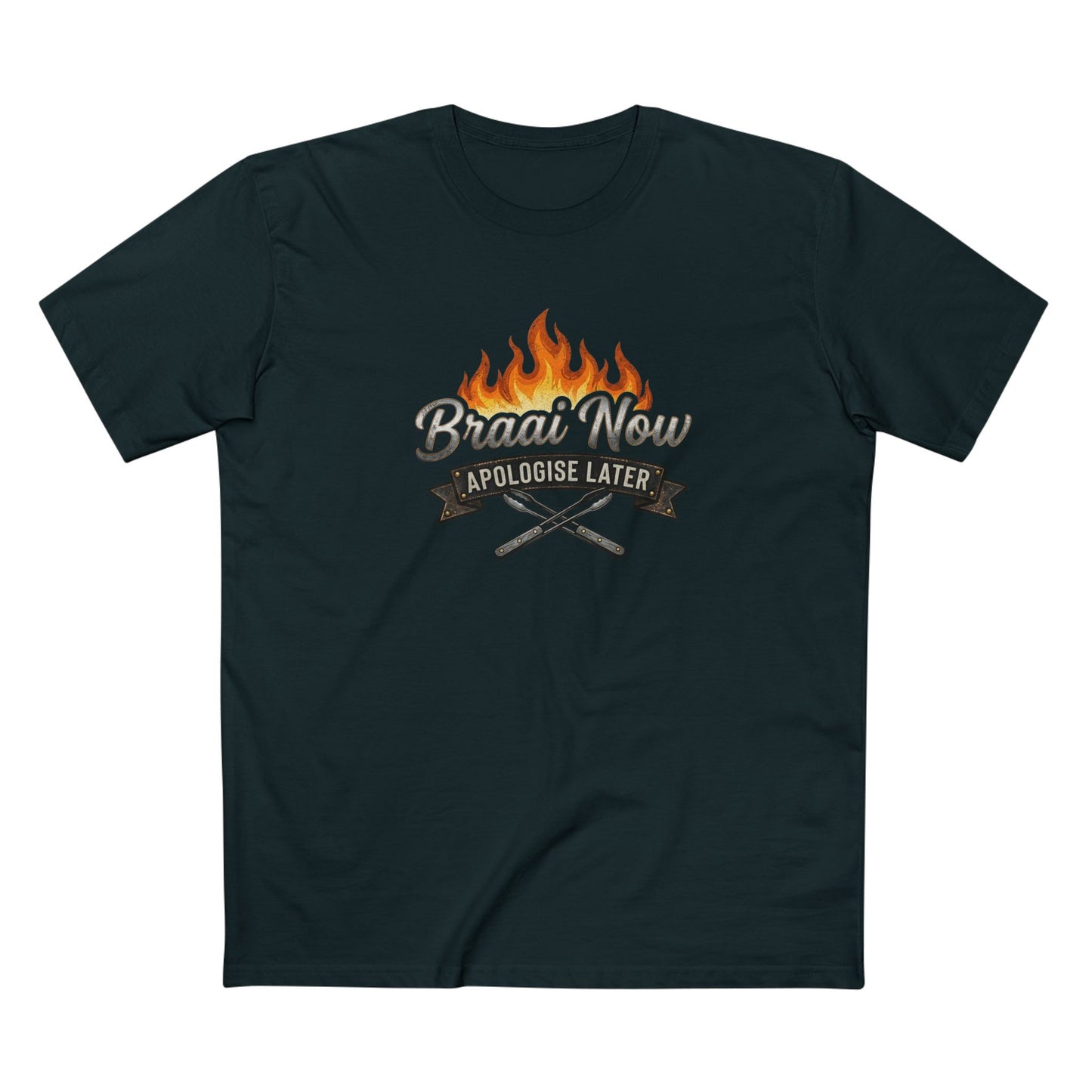 Braai Now Apologise Later T-Shirt —
